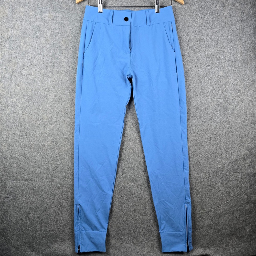 Abendroth Golf Pants Womens 2 Blue Ankle Zip Performance Stretch Trousers Sporty